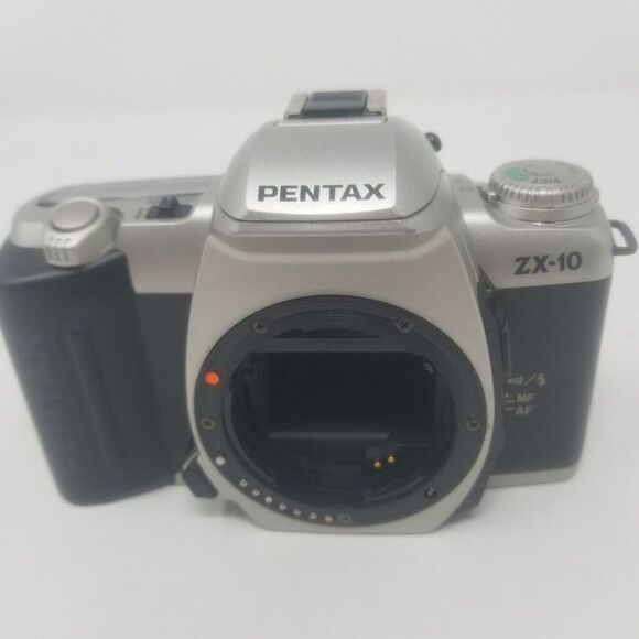 Pentax ZX-10 Silver And Black 35mm SLR Film Photography Camera Autofocus Flash - Picture 11 of 11